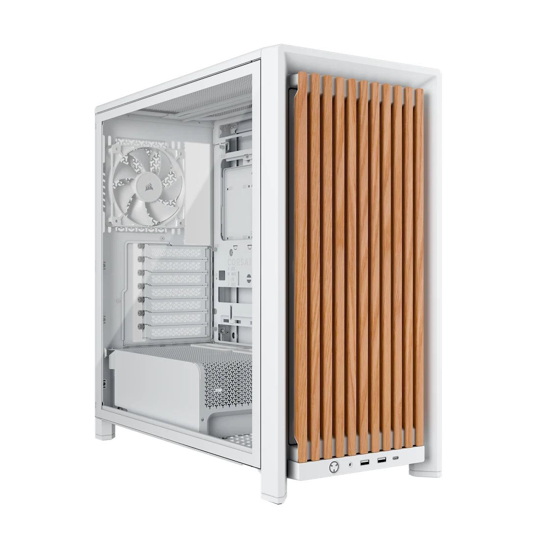 Corsair FRAME 4000D WOOD RS Midi Tower Wood, White PC Case