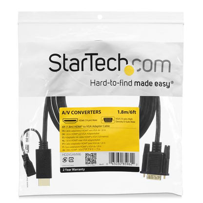 StarTech.com 6ft (1.8m) HDMI to VGA Active Converter Cable - HDMI to VGA Adapter