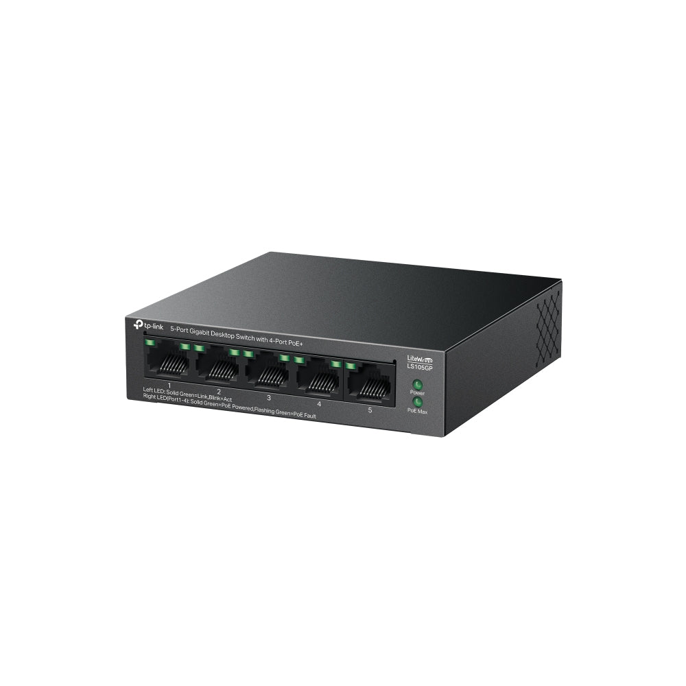 TP-LINK LiteWave 5-Port Gigabit Desktop Switch with 4-Port PoE+
