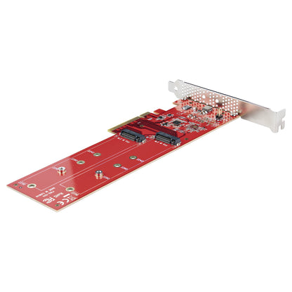 StarTech.com Dual M.2 PCIe SSD Adapter Card, PCIe x8 / x16 to Dual NVMe or AHCI M.2 Hub