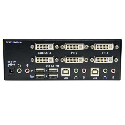 StarTech.com 2 Port Dual DVI USB KVM Switch with Audio & USB 2.0 Hub - TAA