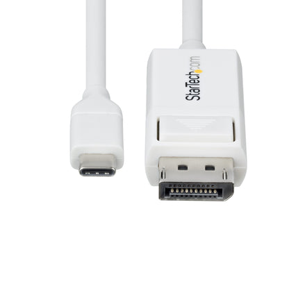 StarTech.com 6ft (2m) USB-C to DisplayPort 1.2 Cable, Bidirectional, 4K 60Hz, White