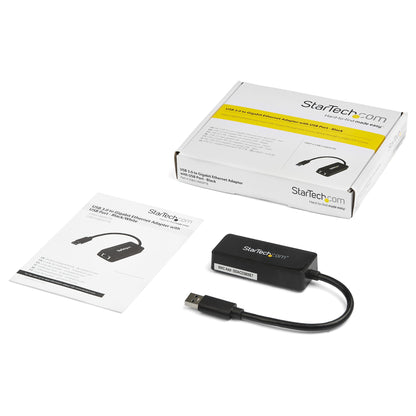 StarTech.com USB 3.0 Ethernet Adapter, USB 3.0 Network Adapter NIC with USB Port
