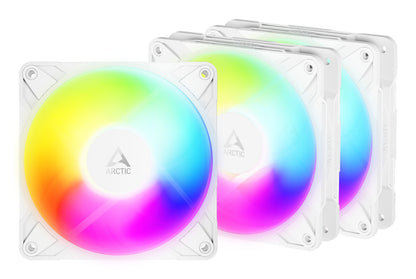 ARCTIC Freezer P12 Pro Reverse A-RGB (White) - 3 Pack - 120 mm A-RGB PWM Fan with Cooling
