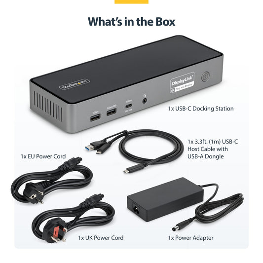 StarTech.com Triple-Monitor USB-C Docking Station 140W
