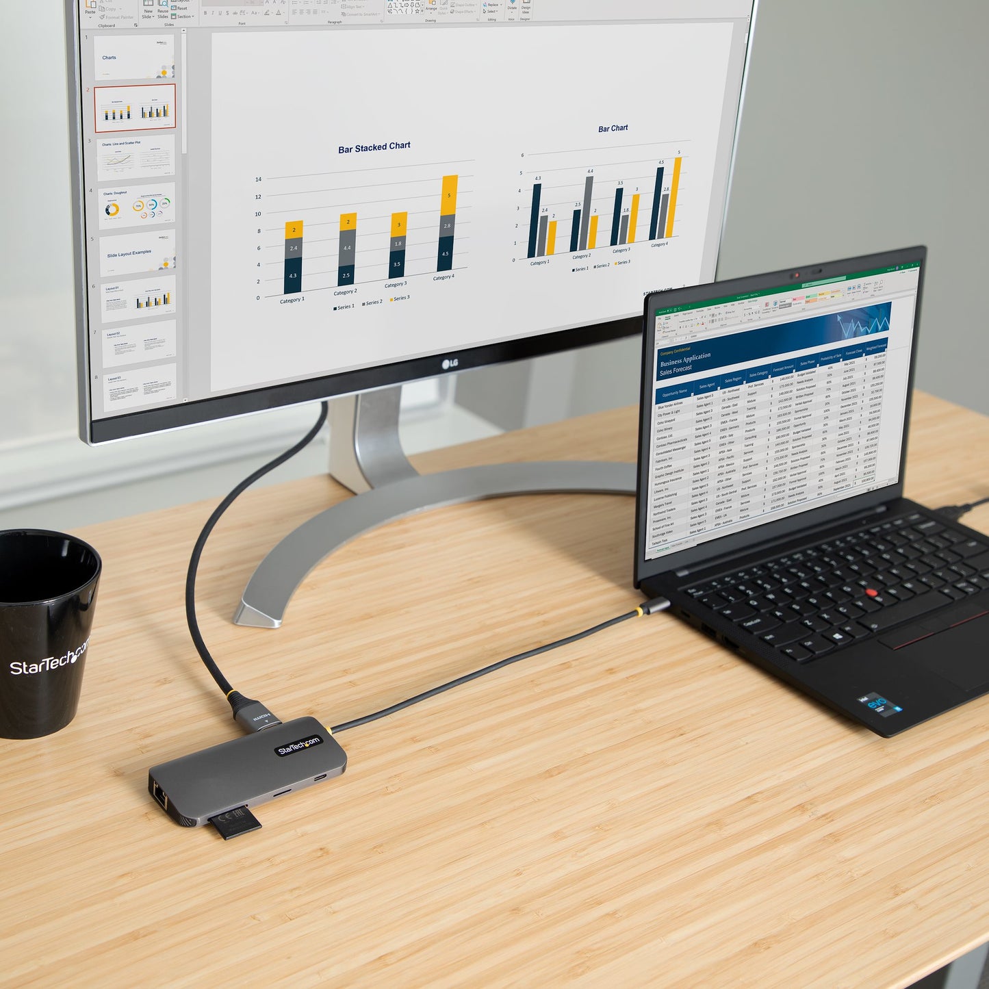 StarTech.com Multiport Adapter 60Hz USB-C Docking Station 100W