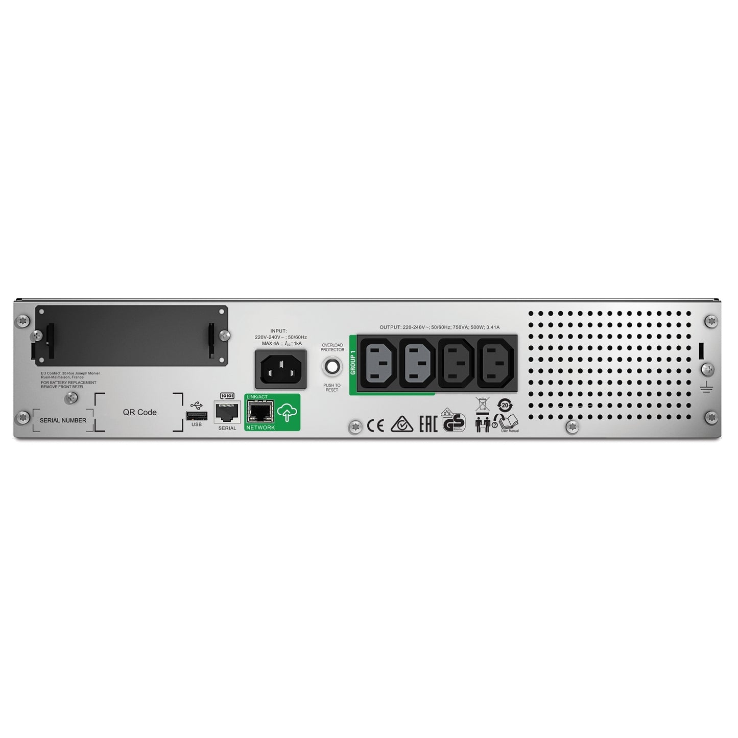 APC Smart-UPS 750VA Line-Interactive Rackmount UPS (0RMI2UC)