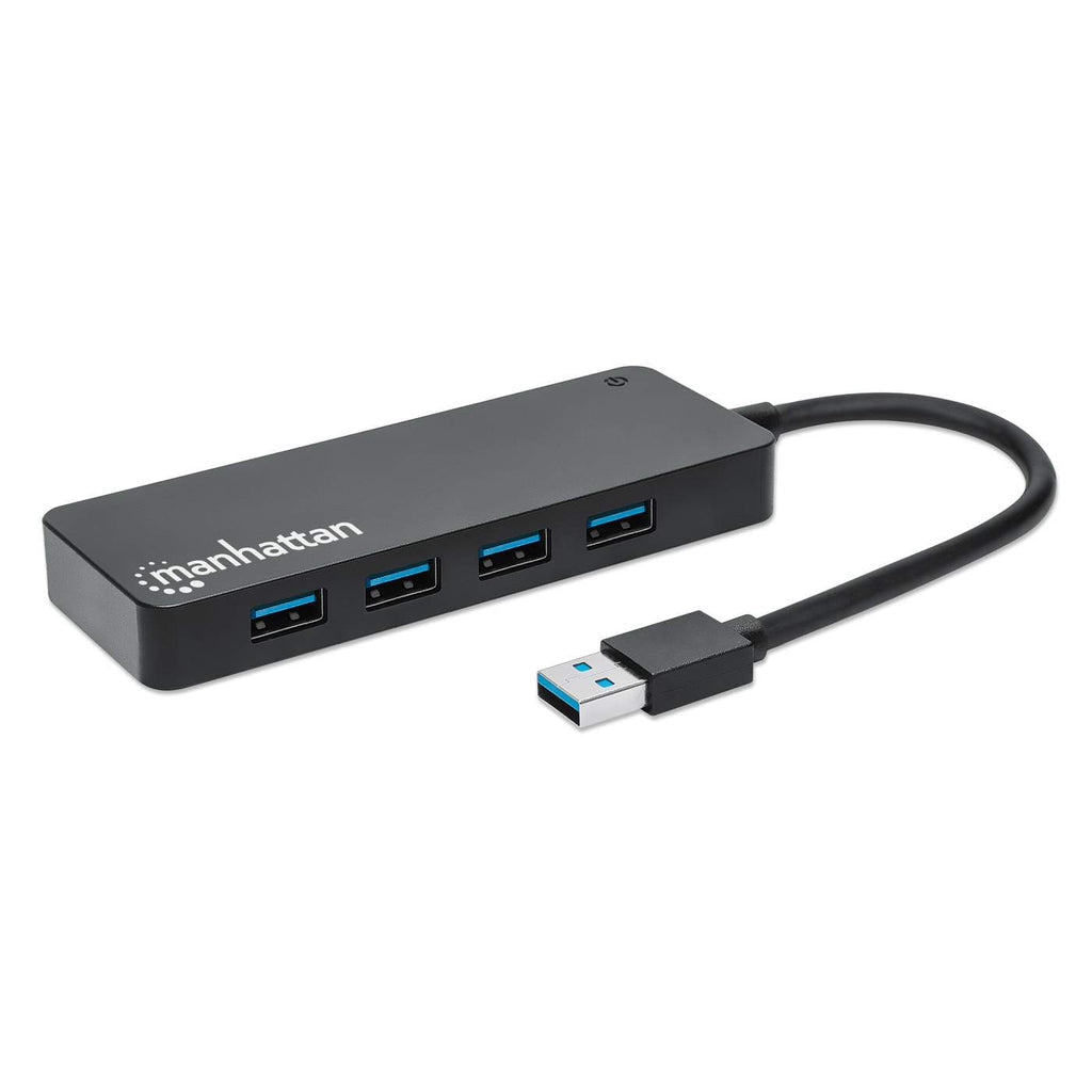 Manhattan USB-A 4-Port Hub, 4x USB-A Ports, 5 Gbps (USB 3.2 Gen1 aka USB 3.0), USB