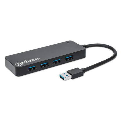 Manhattan USB-A 4-Port Hub, 4x USB-A Ports, 5 Gbps (USB 3.2 Gen1 aka USB 3.0), USB