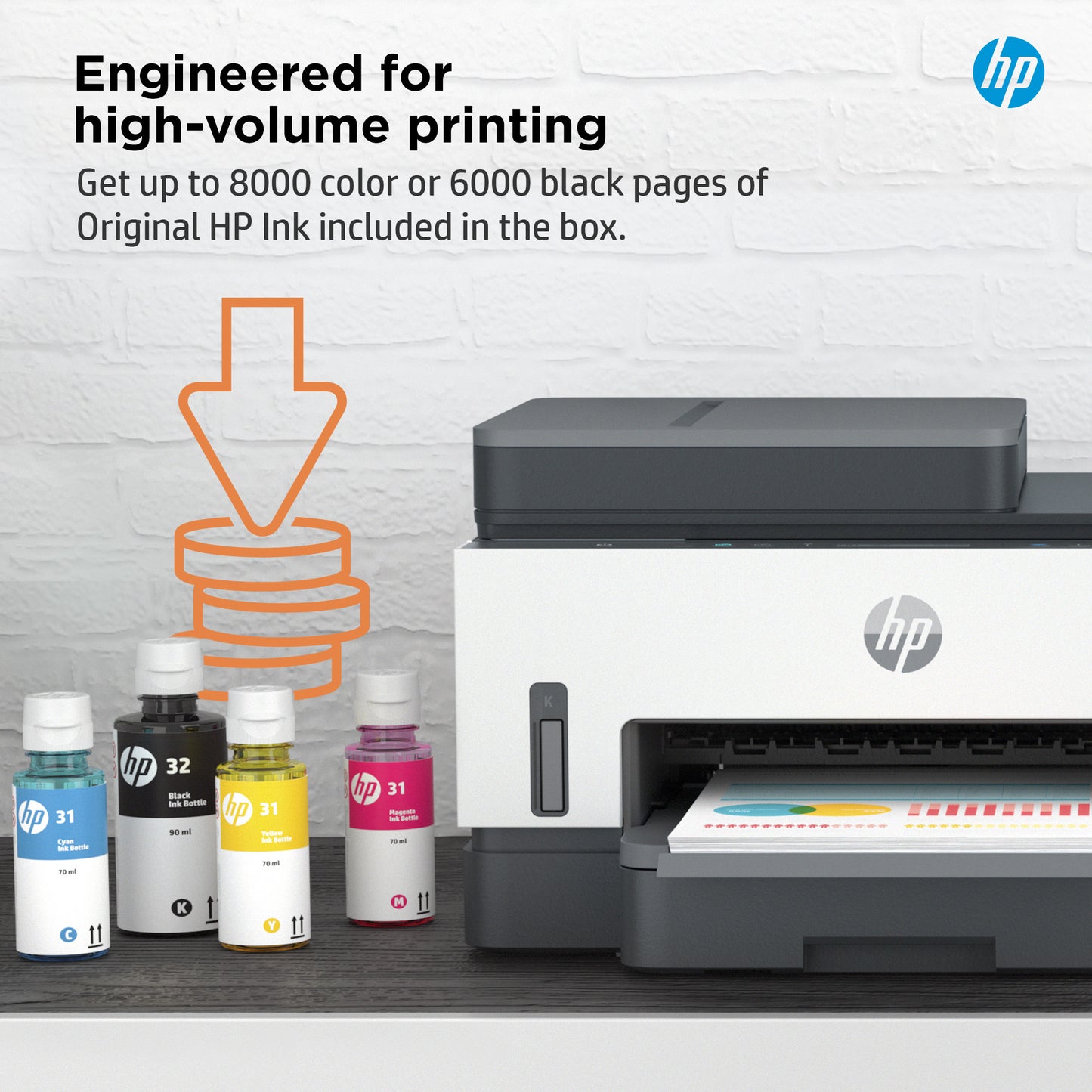 HP Smart Tank 7305 Wireless All-in-One Color Printer, Two-sided printing; Copier