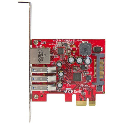 StarTech.com 3-Port PCI Express USB 3.0 Card + Gigabit Ethernet - 5Gbps - TAA Network Adapter