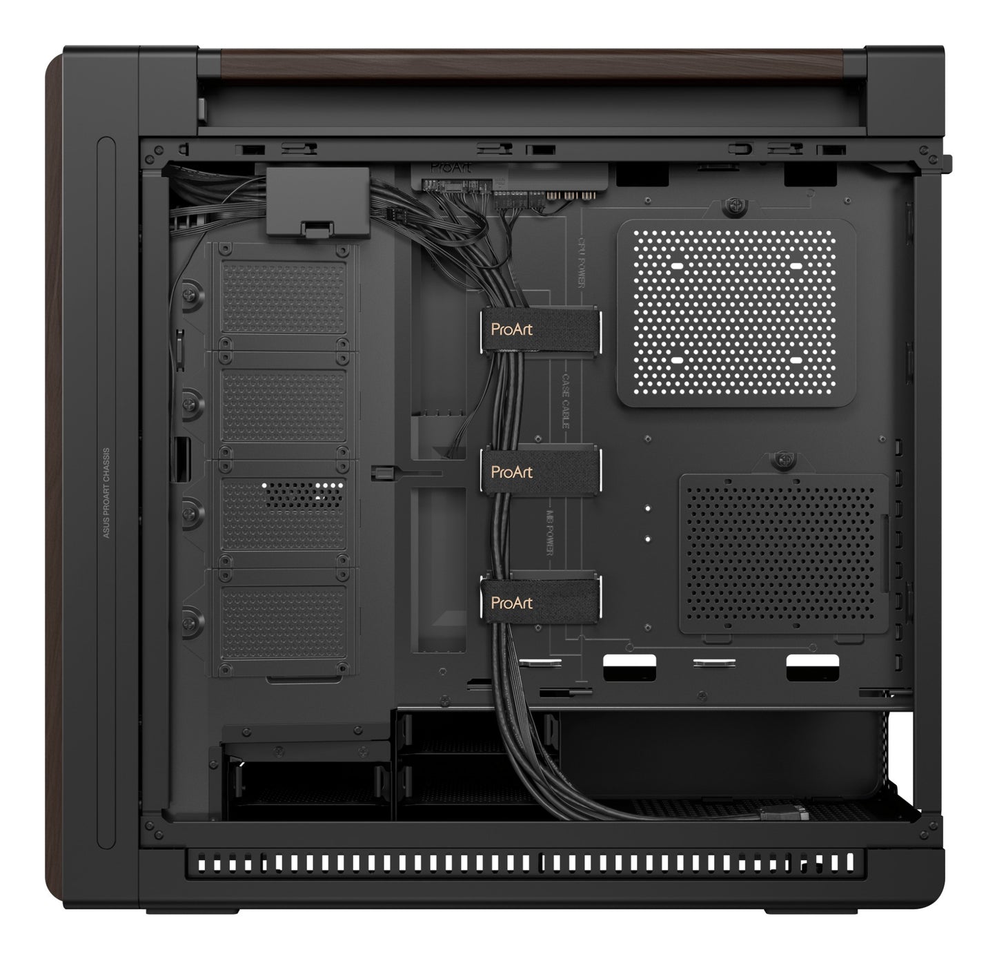 ASUS ProArt PA602 Wood Edition Modern Black - Tempered Glass Panel Midi Tower Black PC Case