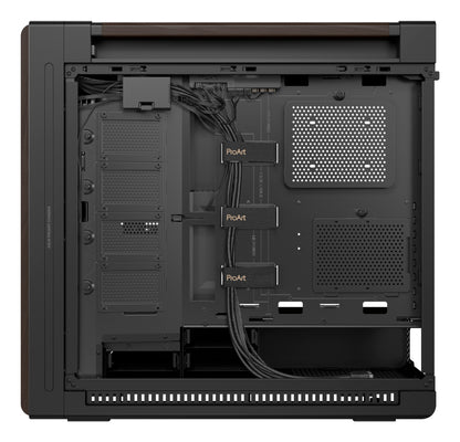 ASUS ProArt PA602 Wood Edition Modern Black - Tempered Glass Panel Midi Tower Black PC Case