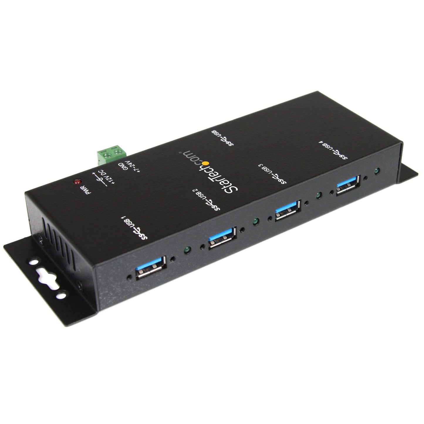 StarTech.com 4-Port USB 3.0 Hub - 5Gbps - Metal Industrial USB-A Hub - Wall or Desk