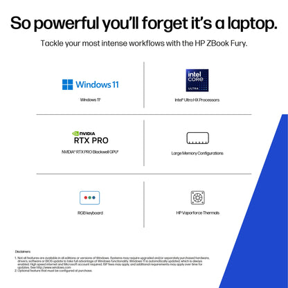 HP ZBook Fury G1i Data Science 18" Core Ultra 9 285HX 64GB 1TB SSD Laptop
