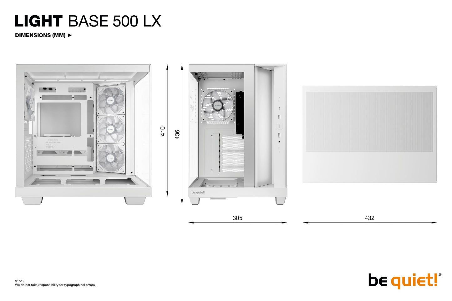 be quiet! Light Base 500 LX White Midi Tower PC Case