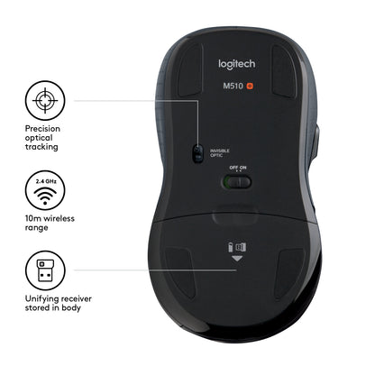 Logitech M510 Right-hand Wireless Mouse