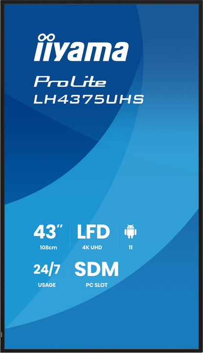 iiyama LH4375UHS-B2AG Signage Display Digital signage flat panel 42.5" 4K UHD IPS Monitor
