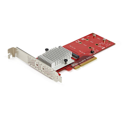 StarTech.com Dual M.2 PCIe SSD Adapter Card - x8 / x16 Dual NVMe or AHCI M.2 SSD to Hub