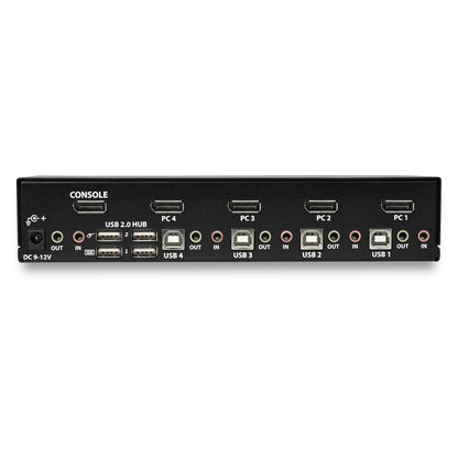 StarTech.com 4 Port DisplayPort KVM Switch - 4K 60Hz - Single Display - Dual Port