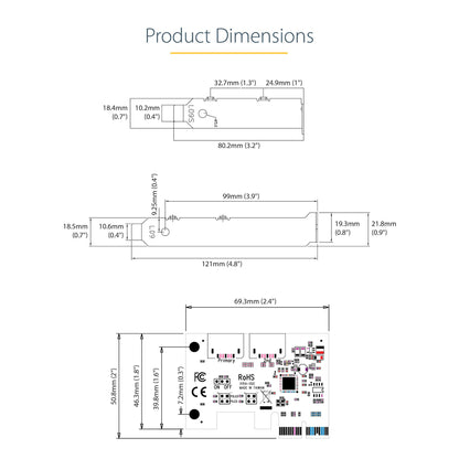 StarTech.com SATA PCIe Card - 2 Port PCIe SATA Expansion Card - 6Gbps - Full/Low Hub (2P6GR)
