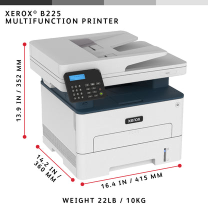 Xerox B225 A4 34ppm Wireless Duplex Copy/Print/Scan PS3 PCL5e/6 ADF 2 Trays 251 Printer