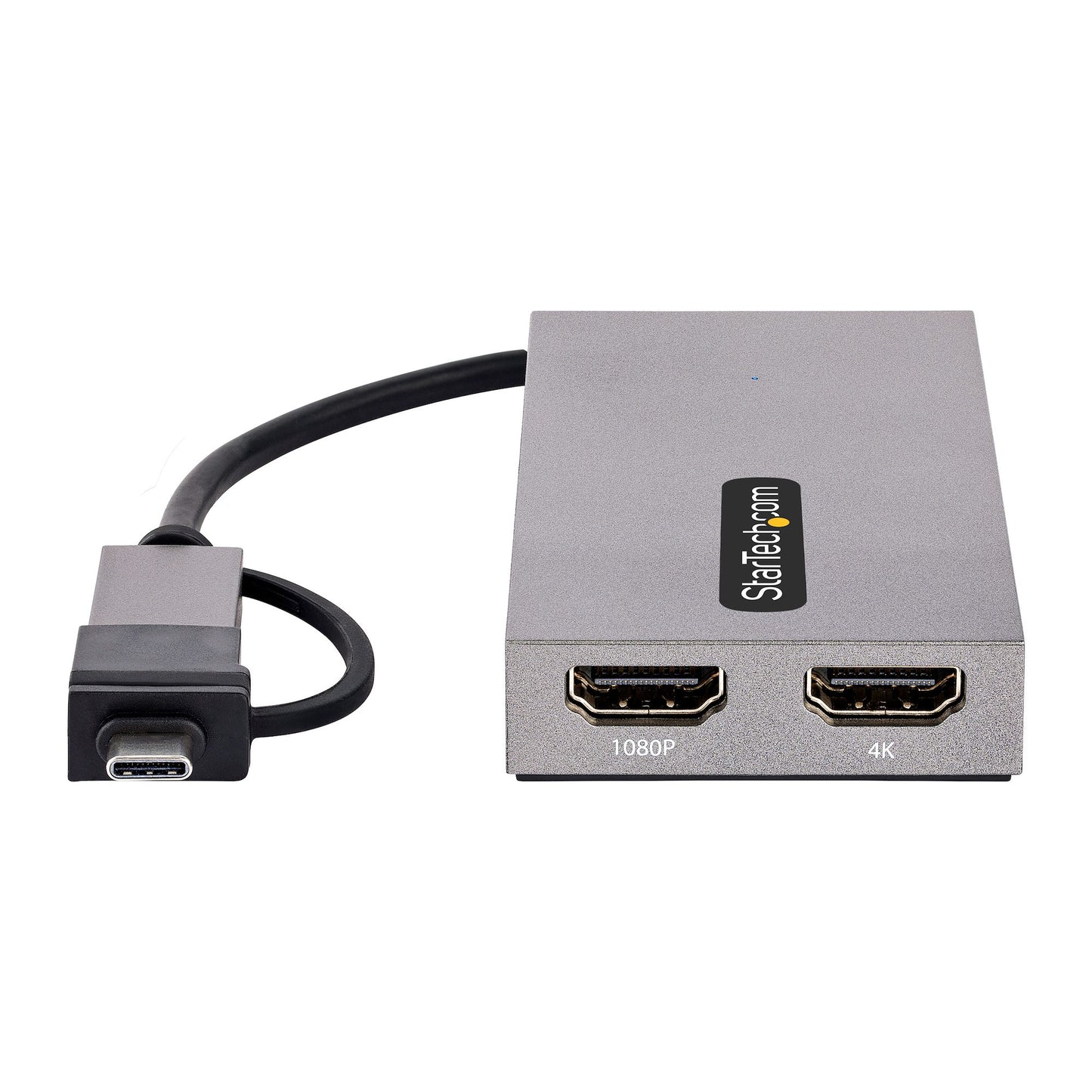 StarTech.com USB to Dual HDMI Adapter, USB A/C to 2x HDMI Displays (1x 4K30Hz, 1x Hub