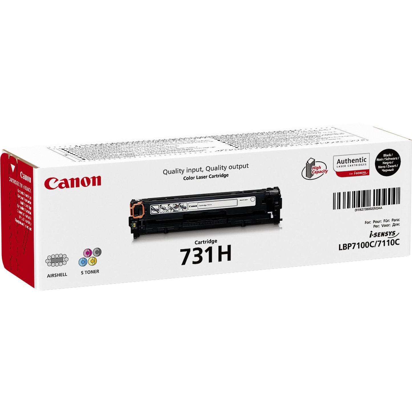 Canon 6273B002/731H Black Toner Cartridge (2.4K pages)