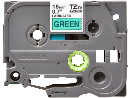 Brother TZE-741 DirectLabel black on green Laminat 18mm x 8m for Brother P-Touch TZ Labels