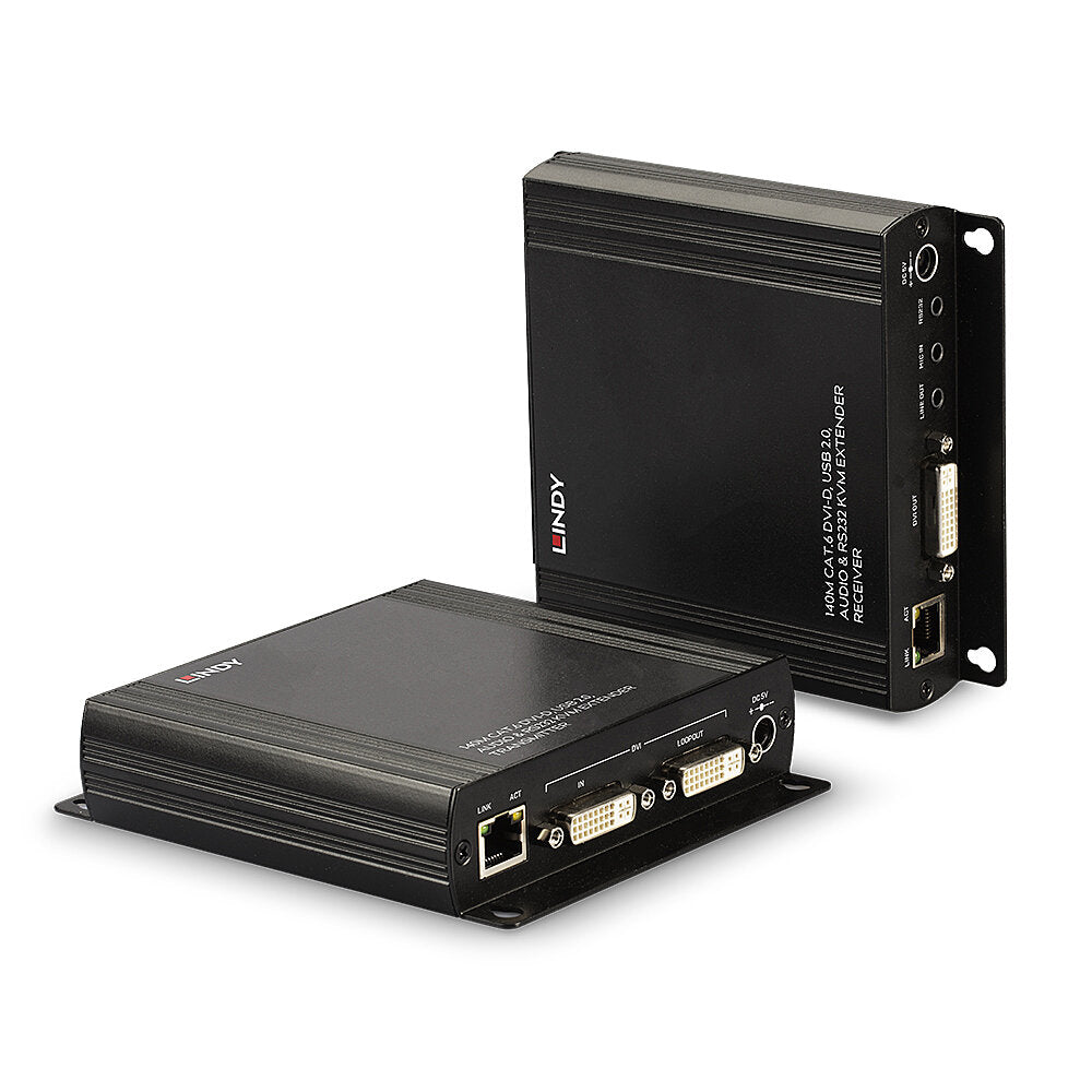 Lindy 140m Cat.6 DVI-D, USB, Audio and RS-232 KVM Extender KVM Switch