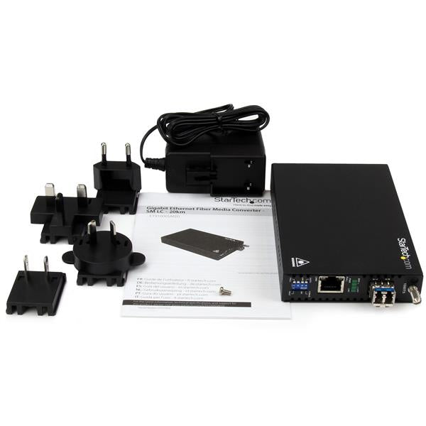 StarTech.com Gigabit Ethernet Copper-to-Fiber Media Converter - SM LC - 20 km Networking