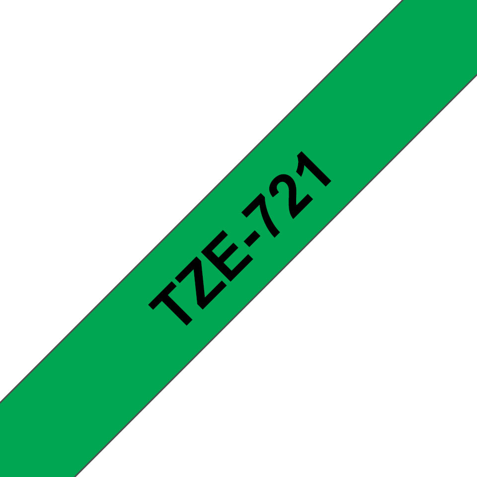 Brother TZE-721 DirectLabel black on green Laminat 9mm x 8m for Brother P-Touch TZ Labels