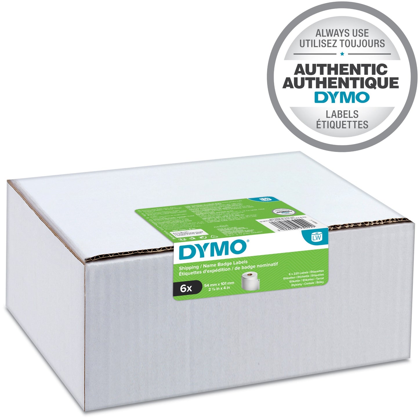 DYMO Authentic LabelWriter Large Shipping Labels/Name Badges | 54mm x 101mm | 24