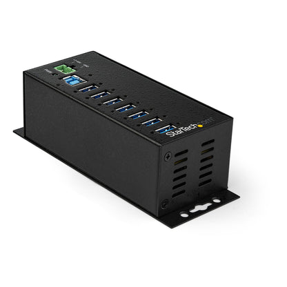 StarTech.com 7-Port USB 3.0 Hub with Power Adapter - Metal Industrial USB-A Hub with