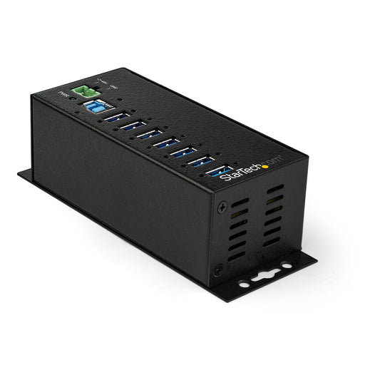 StarTech.com 7-Port USB 3.0 Hub with Power Adapter - Metal Industrial USB-A Hub with