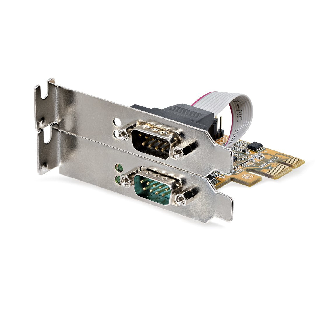 StarTech.com 2-Port PCI Express Serial Interface Card, Dual Port PCIe to RS232 (DB9) Hub