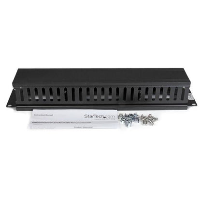 StarTech.com Horizontal 2U Server Rack Cable Management Finger Duct w/ Cover - 19"