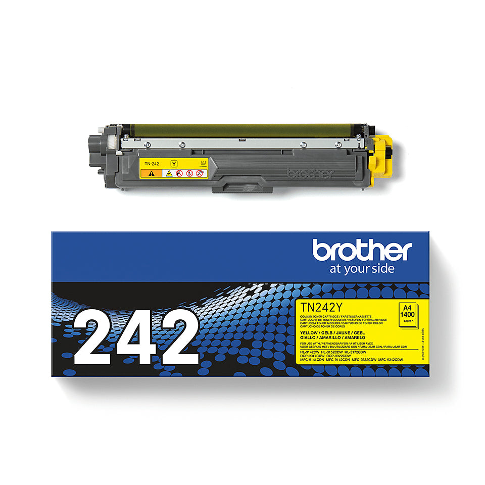 Brother TN-242Y Yellow Toner Cartridge (1.4K pages, Brother HL-3142)