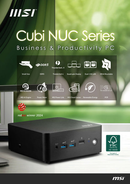 MSI Cubi NUC 1M Core 3 100U 8GB 512GB SSD SFF Desktop PC