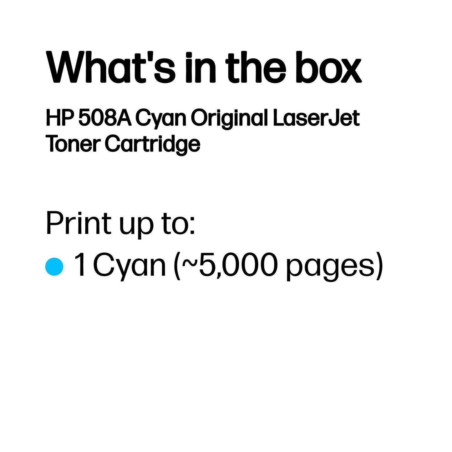 HP CF361A/508A Cyan Toner Cartridge (5K pages, HP CLJ M 552)