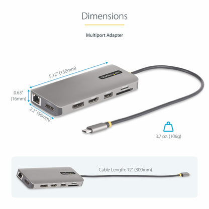 StarTech.com Triple-Monitor Multiport Adapter USB-C Docking Station
