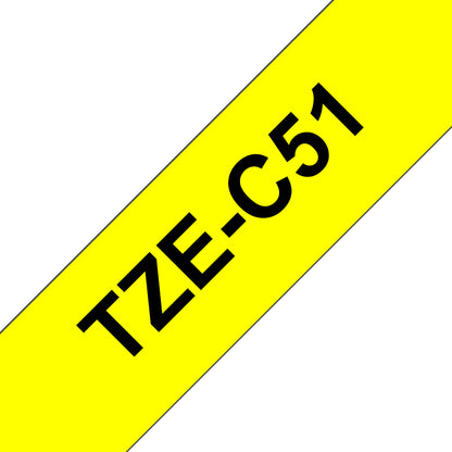 Brother TZE-C51 DirectLabel black on yellow Laminat 24mm x 5m for Brother P-Touch TZ Labels