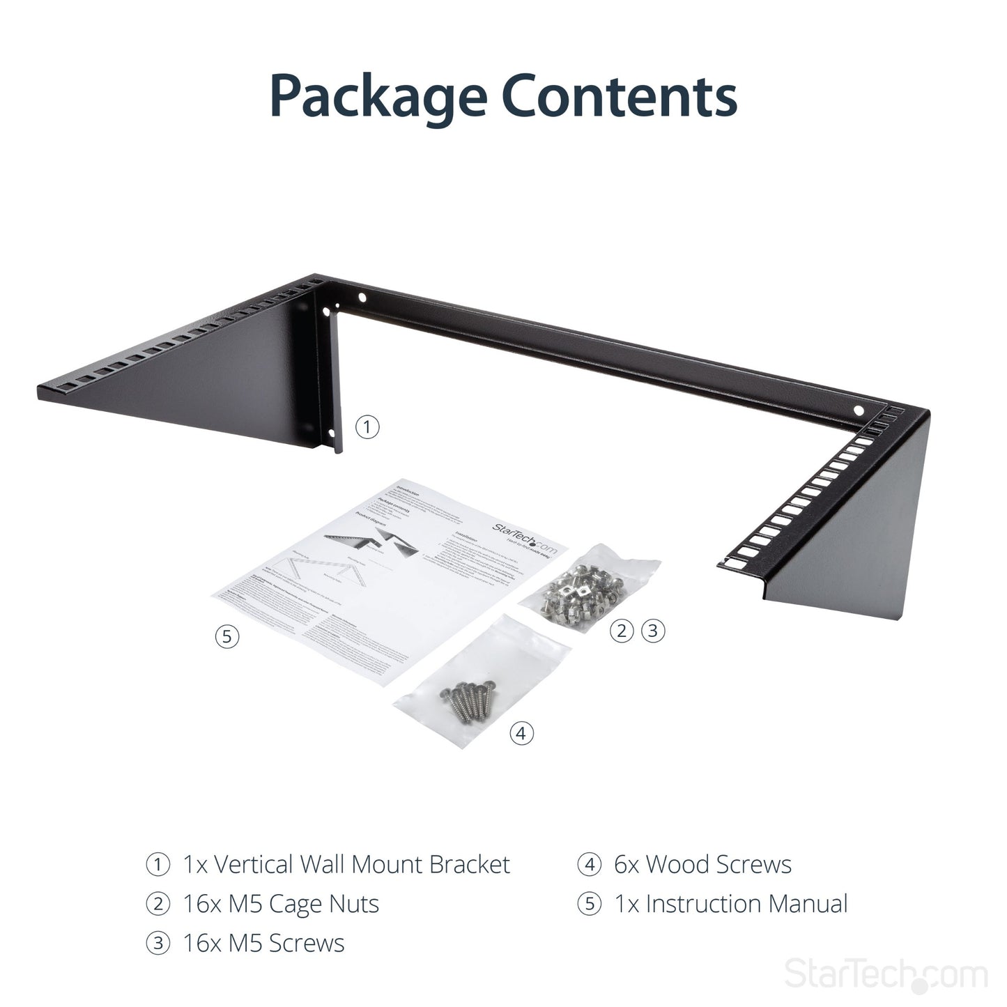 StarTech.com 6U Wall Mount Patch Panel Bracket – 19 in – Steel - Vertical Mounting