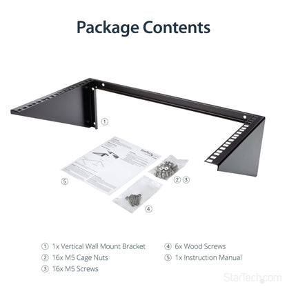 StarTech.com 6U Wall Mount Patch Panel Bracket – 19 in – Steel - Vertical Mounting