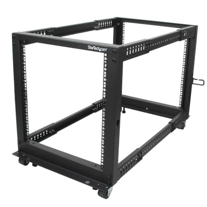 StarTech.com 12U 4-Post Server Rack, 19in Open Frame Rack with 40in (101cm) Mounting