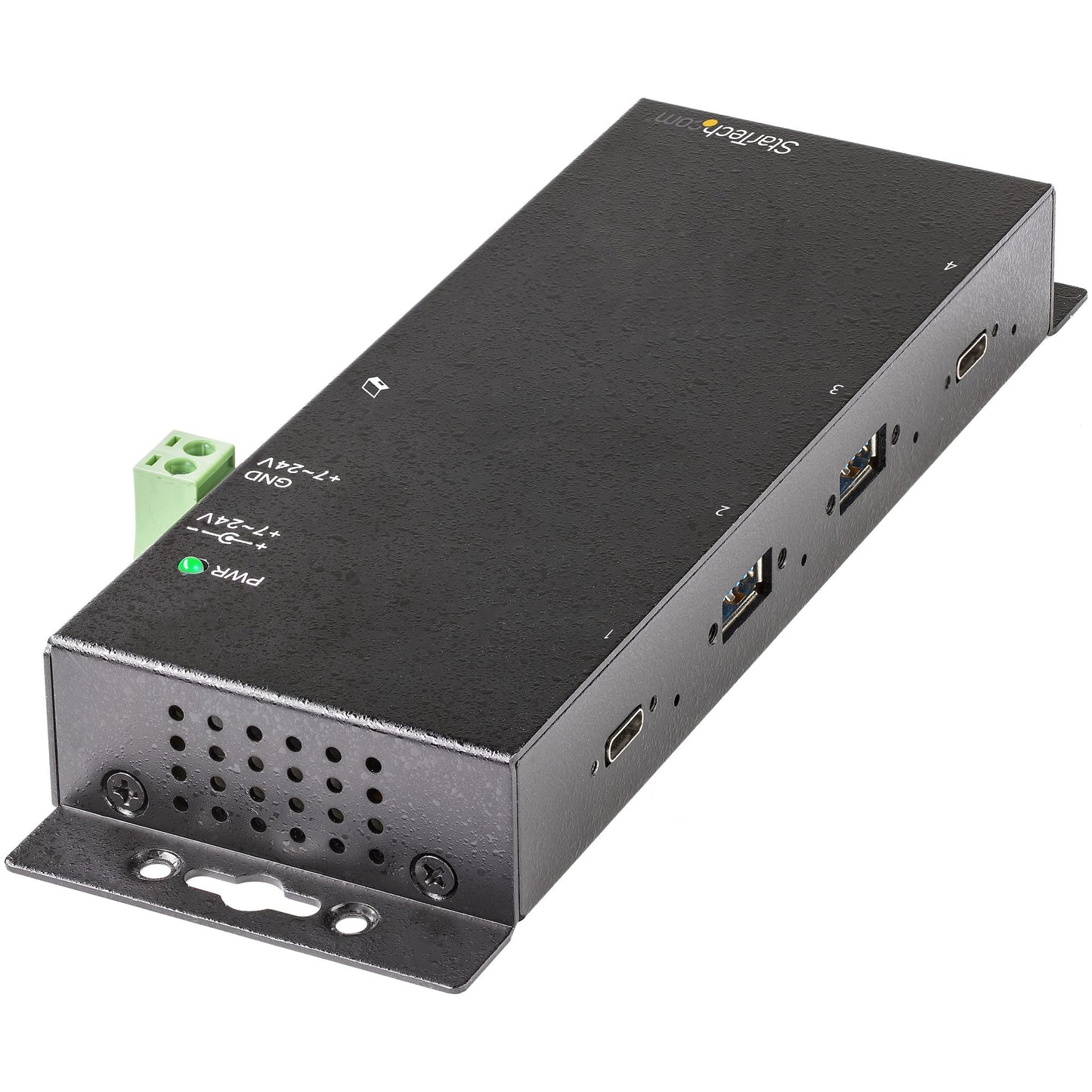 StarTech.com 4 Port USB C Hub 10Gbps - Metal Industrial USB-C Hub - 2x USB-C & 2x