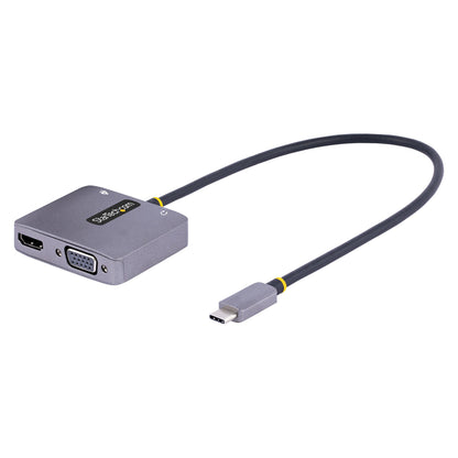 StarTech.com USB C Video Adapter, USB C to HDMI VGA Multiport Adapter, 3.5mm Audio Hub