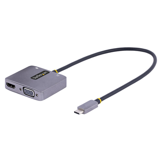 StarTech.com USB C Video Adapter, USB C to HDMI VGA Multiport Adapter, 3.5mm Audio Hub