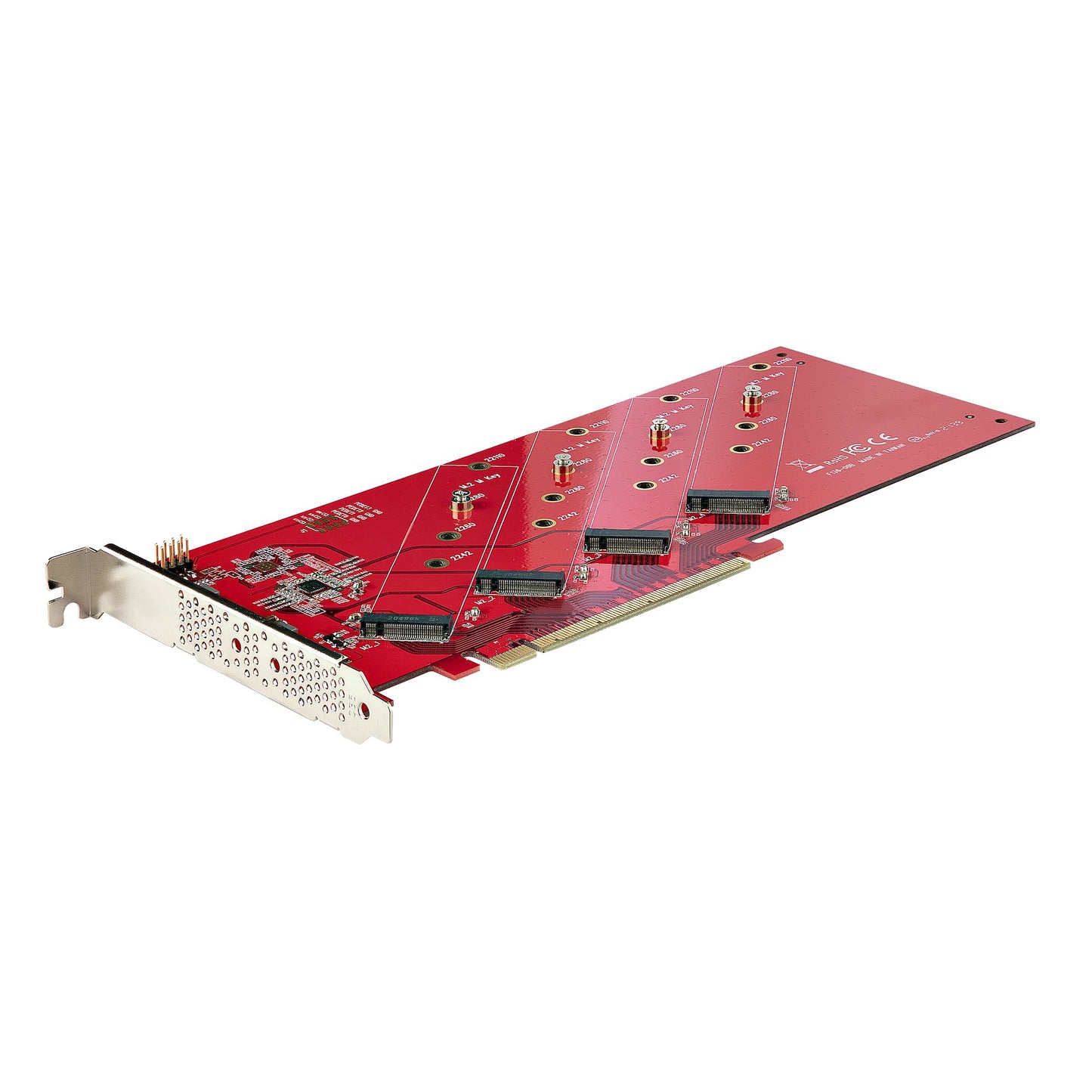 StarTech.com Quad M.2 PCIe Adapter Card, PCIe x16 to Quad NVMe or AHCI M.2 SSDs, PCI Hub