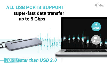 i-tec Metal Ergonomic 3x USB-C Docking Station 100W (O100WUK)